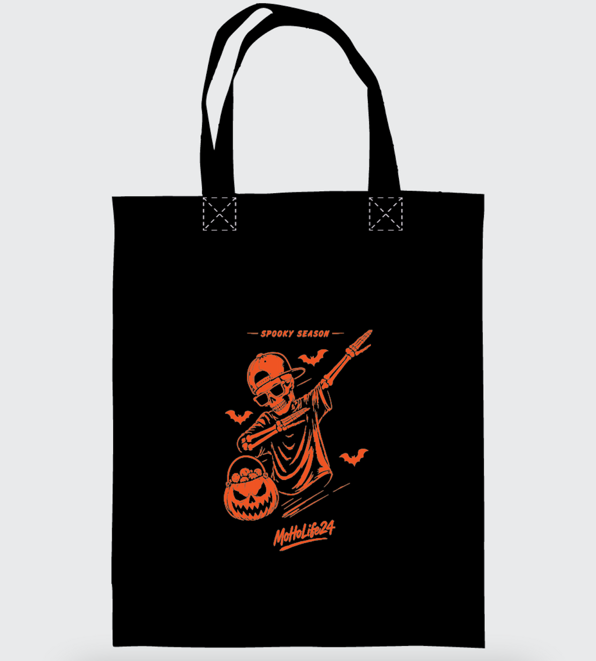 Black Skeleton Halloween Tote